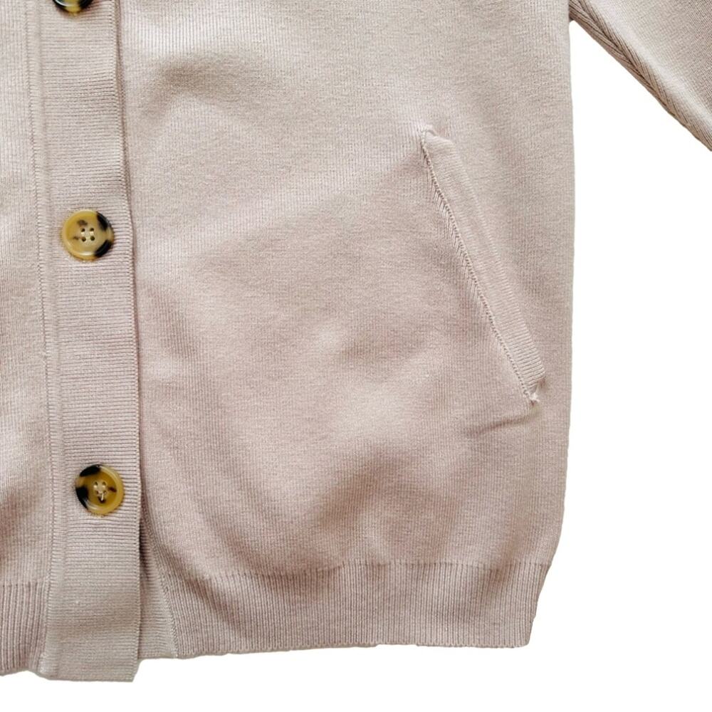 Suprelook Cardigan Top Shacket Taupe Knit Button Front Long Sleeve Small NEW - Picture 9 of 13